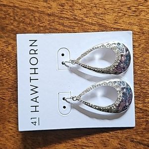 41 Hawthorn hammered teardrop earring silver